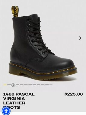 Dr. Martens 1460 Pascal Virginia Leather Boot - Black - Size 5